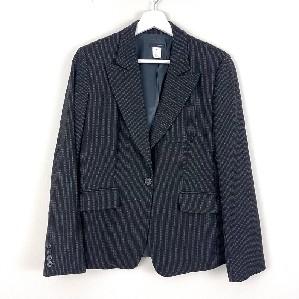 J. Crew Single Button Pinstripe Wool Blazer
